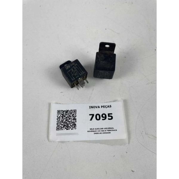 Rele Auxiliar Universal Reversor 12v 40a 5 Terminais Dni0140 Preto
