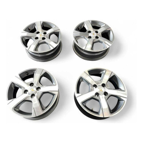 Jogo De Roda Gm Onix Prisma 4x100 Aro 15 Cinza-escuro