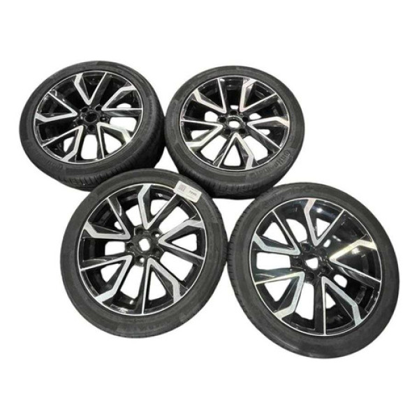 Jogo De Roda Aro 18 Vw Nivus Tcross 5x112 Pneu 225/45 Preto