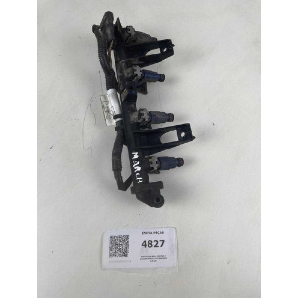 Flauta Com Bico Injetor E Chicote March Clio Sandero 1.0 16v