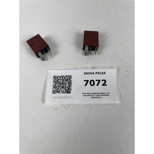 Mini Relé Auxiliar Geral 12v-20a Sandero 8200263342 Unidade