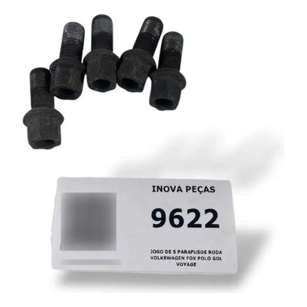 Jogo De 5 Parafusos Roda Volkswagen Fox Polo Gol Voyage  Prata