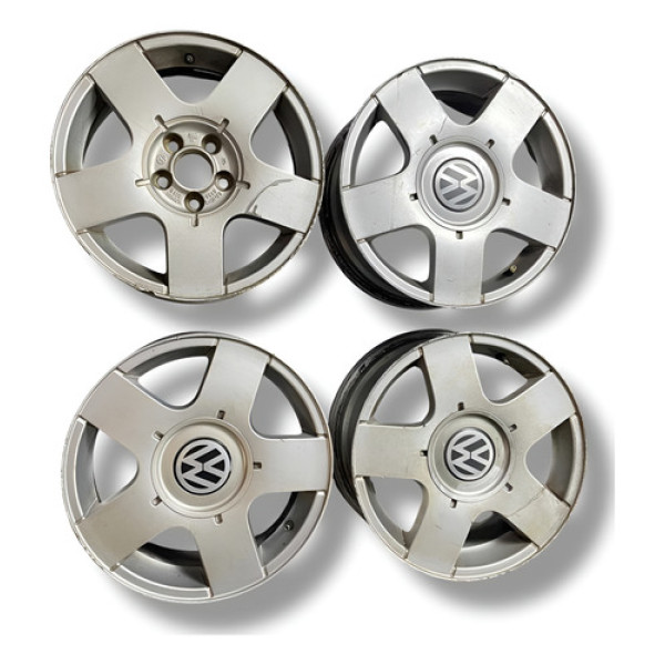 Jogo De Roda Vw Golf Audi Aro 15 3 Tampinhas