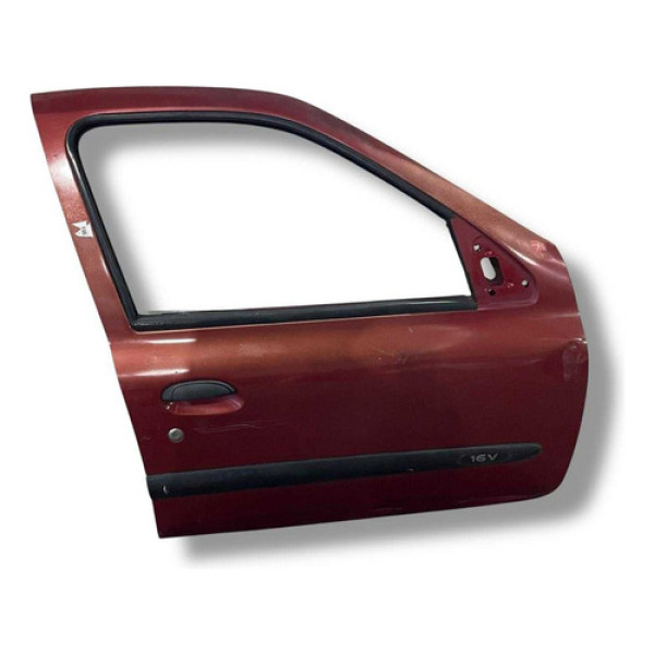 Porta Dianteira Direita Renault Clio 2006 2012 Pelada Detalh Dianteira Direita Vermelho
