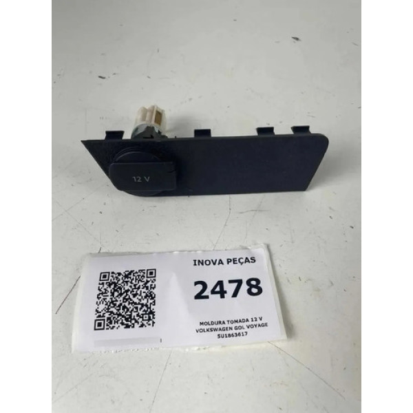 Moldura Tomada 12 V Volkswagen Gol Voyage 5u1863617 Preto
