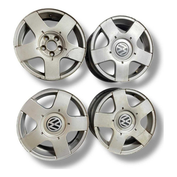 Jogo De Roda Vw Golf Audi Aro 15 3 Tampinhas Preto