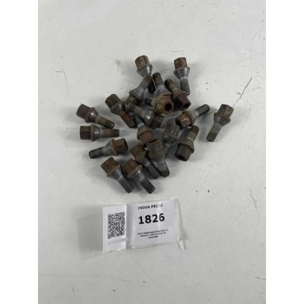 Jogo Parafusos Roda Aro 17 Renault Captur 2019 20 Unidades Prata