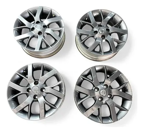 Jogo De Roda Nissan Versa March 4x100 Aro 15 Prata