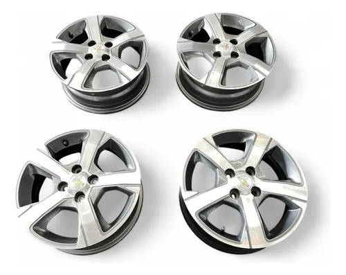 Jogo De Roda Gm Onix Prisma 4x100 Aro 15 Cinza-escuro